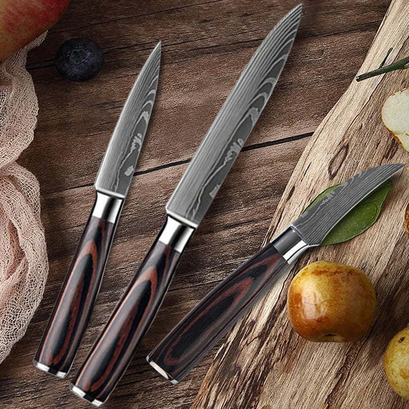Faca de Tornear em Aço Inoxidável – Santoku