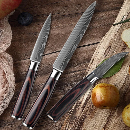 Faca de Tornear em Aço Inoxidável – Santoku