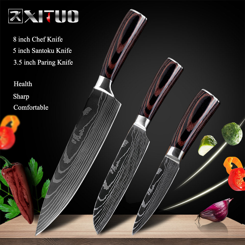 Cuchillos de cocina Xituo, acero inoxidable