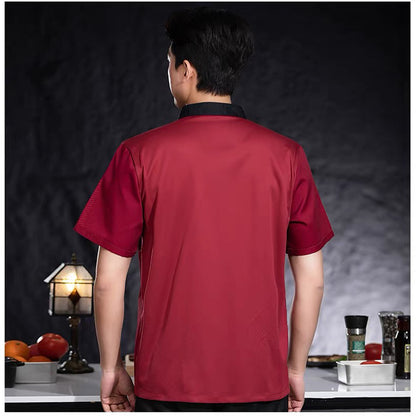 Chaqueta de Chef de Cocina de manga corta para hombres y mujeres