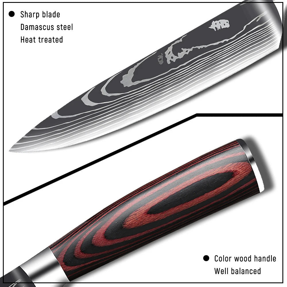 Faca de Tornear em Aço Inoxidável – Santoku